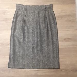 Vintage Herringbone Pencil Skirt